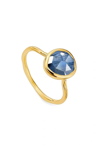 Shop Monica Vinader Siren Semiprecious Stone Stacking Ring In Gold/ Kyanite
