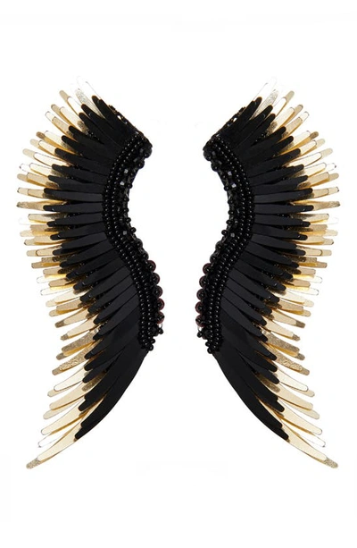 Shop Mignonne Gavigan Madeline Fringe Earrings In Black/ Gold