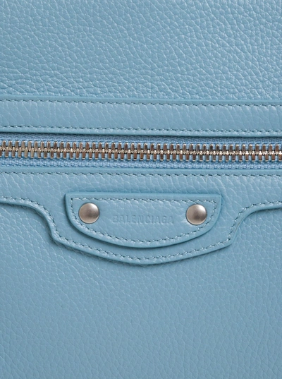 Shop Balenciaga Neo Classic Multiple Leather Crossbody Bag In Light Blue