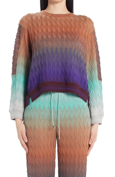 Shop Missoni Gradient Crop Wool Sweater In Variante Chiara