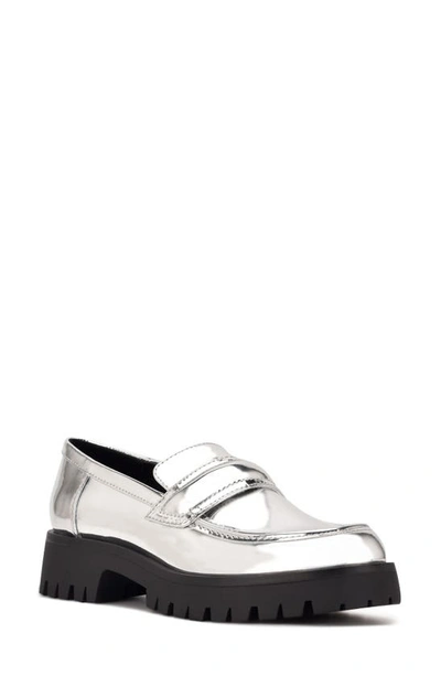 Nine West Women's Garren Lug Sole Loafers Women's Shoes In Silver | ModeSens