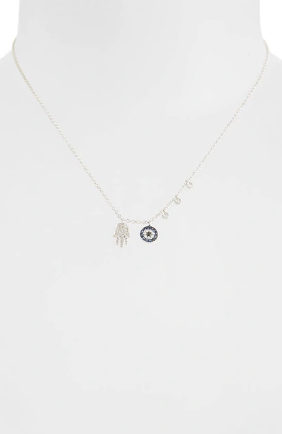 Shop Meira T Desert Infusion Diamond & Sapphire Pendant Necklace In White Gold/ Blue Sapphire