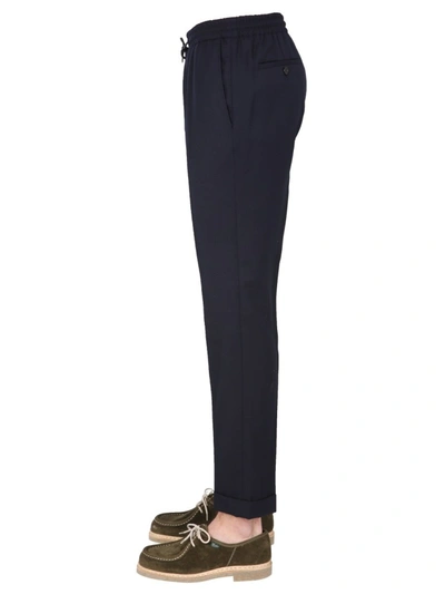 Paul Smith Dart-detail Check-pattern Drawstring Trousers In Blue