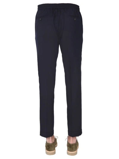 Paul Smith Dart-detail Check-pattern Drawstring Trousers In Blue