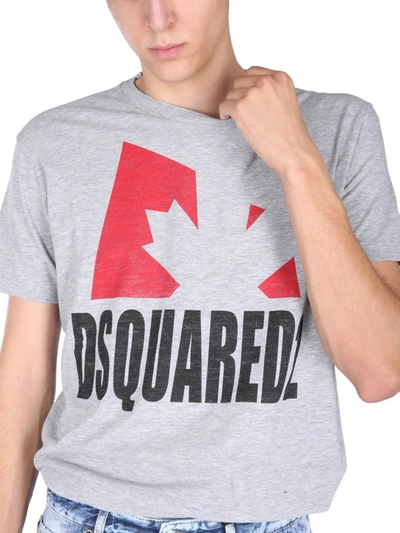 Shop Dsquared2 "leaf" T-shirt In Grey