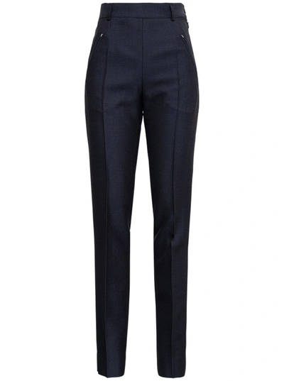 Shop Maison Margiela Anthracite Grey Tailored Pants In Wool Blend