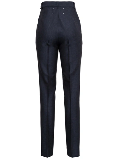 Shop Maison Margiela Anthracite Grey Tailored Pants In Wool Blend