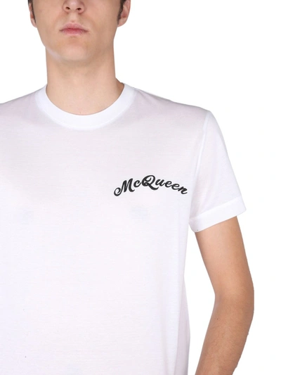Shop Alexander Mcqueen Crew Neck T-shirt In White