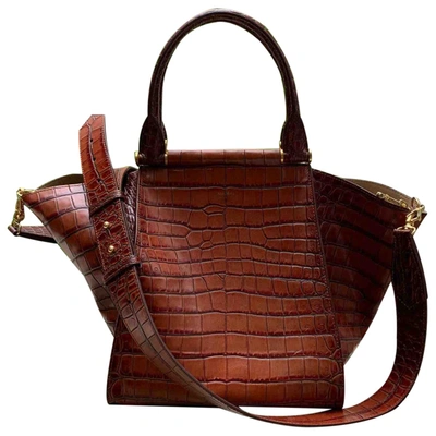 Pre-owned Max Mara Anita Leather Bag In Brown