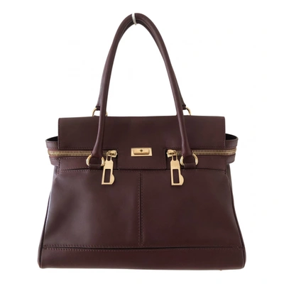 Pre-owned Max Mara Atelier Leather Handbag In Burgundy