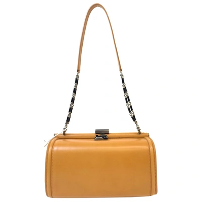 Pre-owned Oscar De La Renta Leather Handbag In Brown