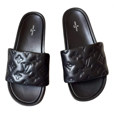 Pre-owned Louis Vuitton Leather Mules In Black