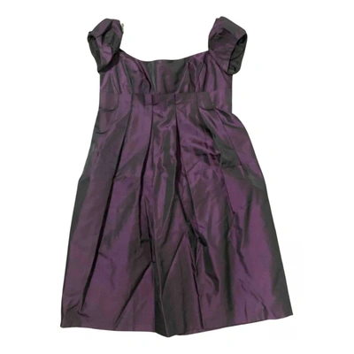 DIOR Pre-owned Silk Mini Dress In Purple