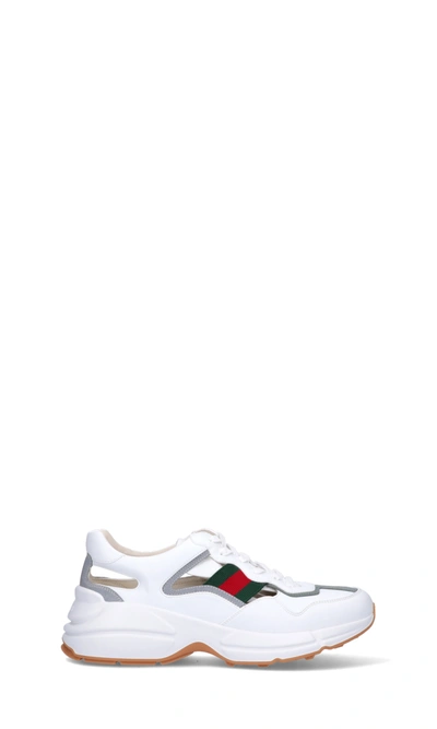 Shop Gucci "rhyton" Sneakers In White