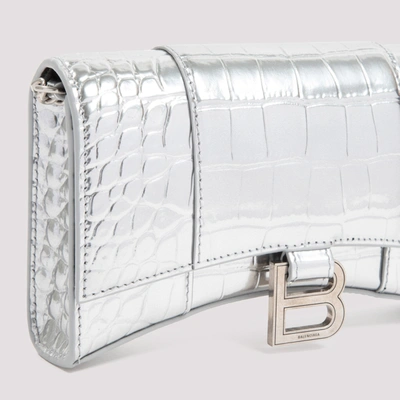 Shop Balenciaga Hourglass Wallet Bag In Metallic