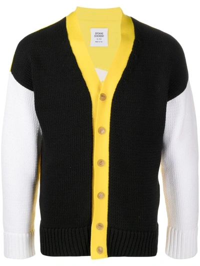 Shop Opening Ceremony Colour-block Panelled Cardigan In Schwarz