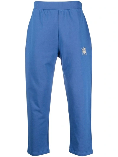 Shop Opening Ceremony Logo-print Cotton Track Pants In Blau
