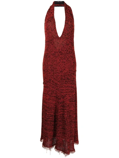 Shop Proenza Schouler Halterneck Crochet Dress In Rot