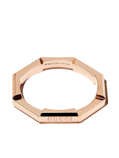 Shop Gucci 18k Rose Gold Link To Love Ring In Rosa