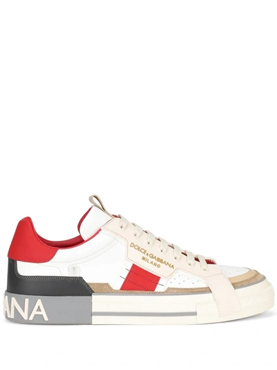 Shop Dolce & Gabbana Custom 2.zero Panelled Low-top Sneakers In White