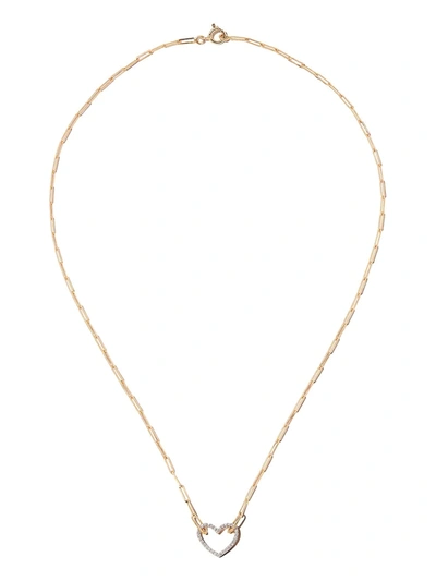 Yvonne Léon 18k Yellow Gold Diamond Heart Chain Necklace In Gold