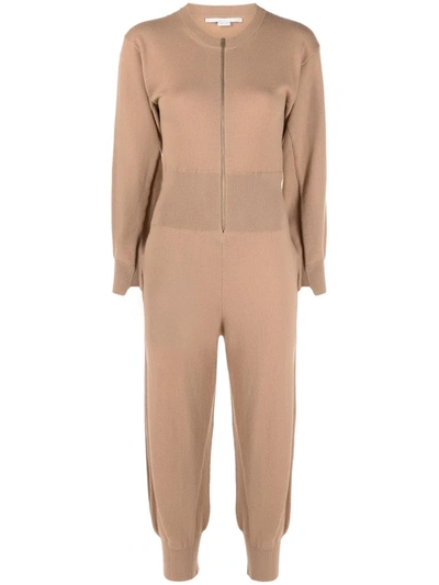 Shop Stella Mccartney Forever Stella Knitted Jumpsuit In Braun