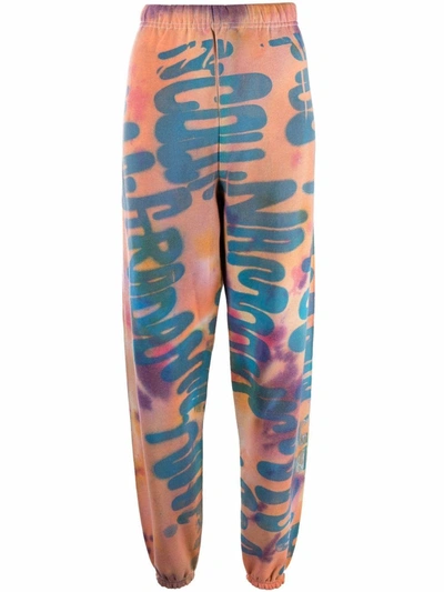 Collina Strada Multicolor 'collina Land' Tie-dye Printed Graphic Lounge Pants In Orange