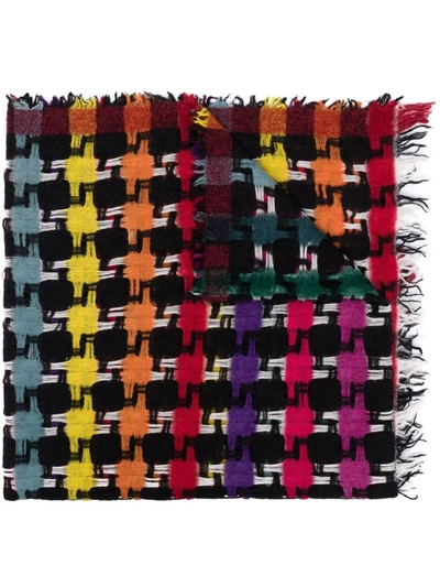 Faliero Sarti Paolina Houndstooth-pattern Scarf In Schwarz