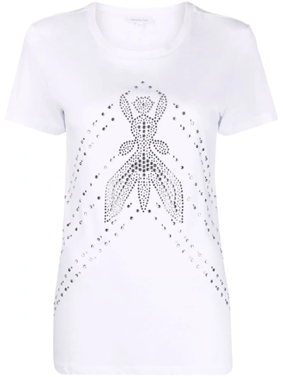 Shop Patrizia Pepe Embellished Short-sleeved T-shirt In Weiss