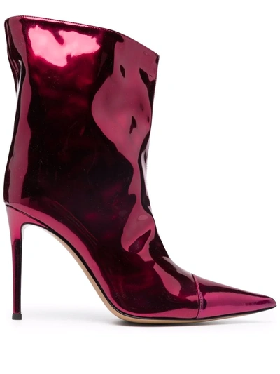 Shop Alexandre Vauthier Metallic Ankle Boots In Rot