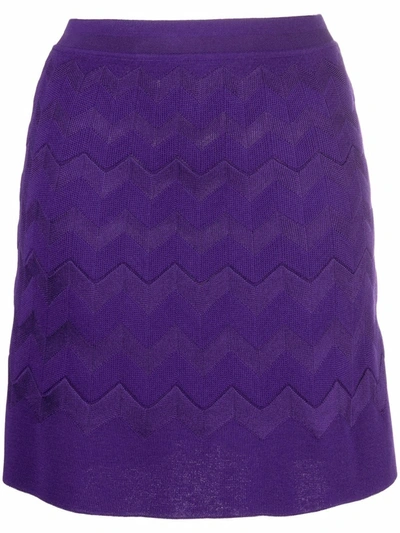 Shop Missoni Zigzag-knit Mini Skirt In Violett