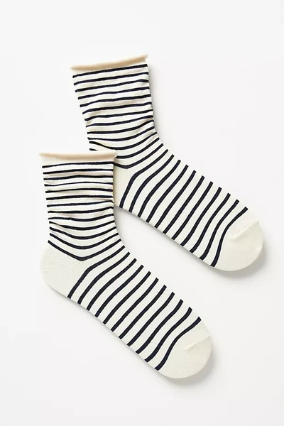 Shop Hansel From Basel Nautical Striped Crew Socks In Blue