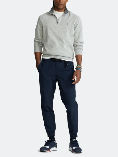 Shop Polo Ralph Lauren Luxury Jersey Quarter-zip Pullover In Andover Heather