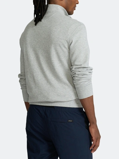 Shop Polo Ralph Lauren Luxury Jersey Quarter-zip Pullover In Andover Heather