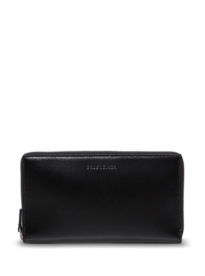 Shop Balenciaga Essential Black Leather Wallet With Logo