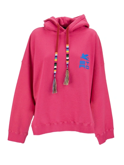 Shop Etro Cotton Sweatshirt With Pegasus And  Logo In Pink