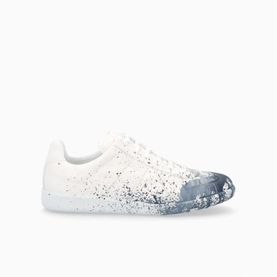 Shop Maison Margiela Martin Margiela Replica Paint Drop Sneakers In White Blue