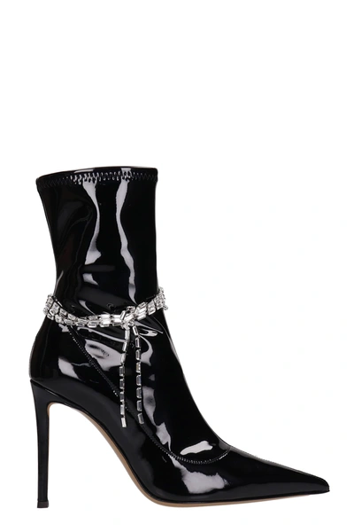 Shop Alexandre Vauthier High Heels Ankle Boots In Black Patent Leather