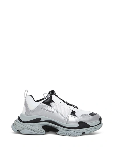 Shop Balenciaga Triple S Sneakers With Logo In Grey