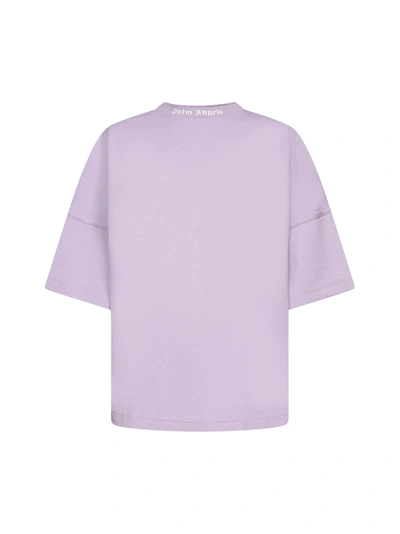 Shop Palm Angels T-shirt In Lilac White