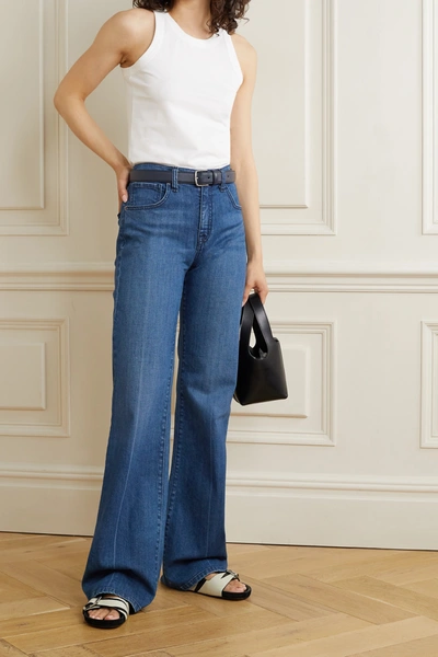 Shop Nili Lotan Celia High-rise Straight-leg Jeans In Blue
