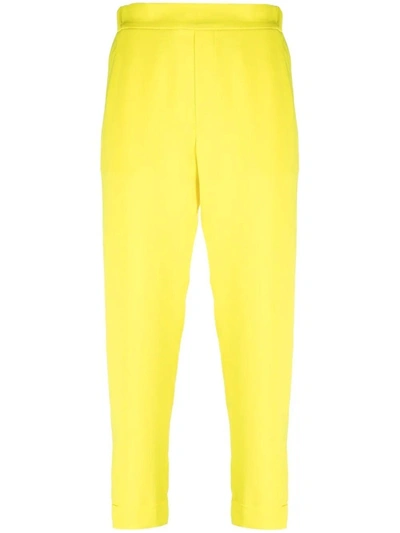 Shop P.a.r.o.s.h Yellow Crop High-waisted Pants