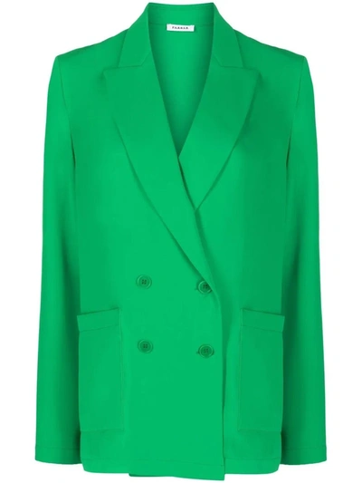 Shop P.a.r.o.s.h Green Double-breasted Jacket