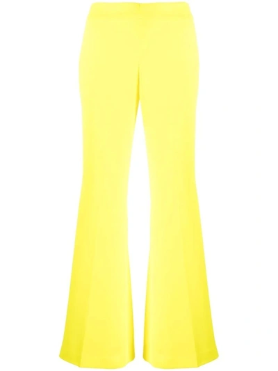 Shop P.a.r.o.s.h Yellow High-waisted Flared Pants