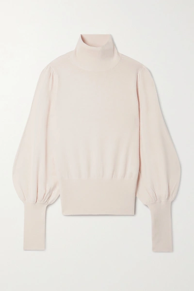 Shop Zimmermann Concert Merino Wool Turtleneck Sweater In Pink