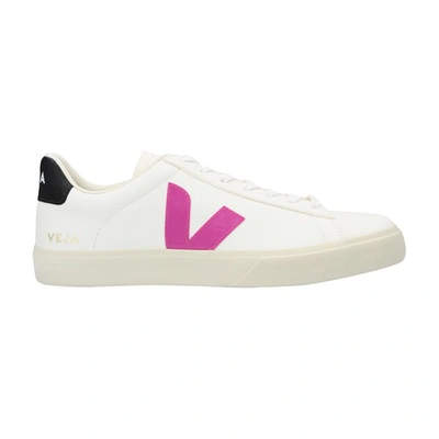 Shop Veja Campo Chromefree Sneakers In Extra White Ultraviolet Black