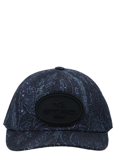 Shop Etro Logo Patched Paisley Printed Cap In Multi