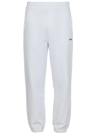 Shop Msgm Logo Printed Jogging Pants In White