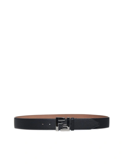 Shop Fendi Romano Ff Buckle Belt In Black