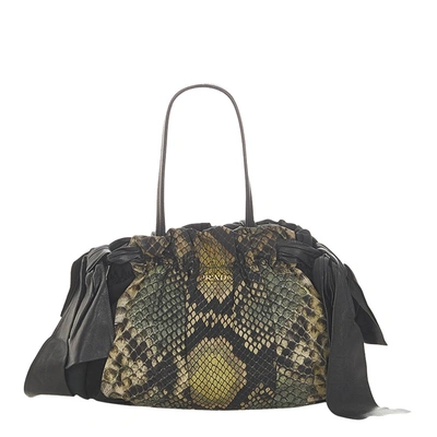 Pre-owned Prada Multicolor Tessuto Python Print Shoulder Bag